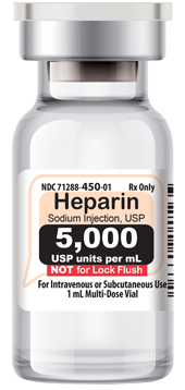 Heparin Sodium Injection, USP 5,000 USP units per 1 mL MDV